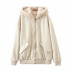 leisure solid color hooded loose and thin two-sided jacket NSLD11549