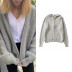 thick loose and thin hooded gray sweater cardigan NSLD11662