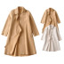 Abrigo de cachemira de doble cara de color sólido simple y largo de moda casual NSLD11663