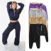 Loose pullover fashion solid color pants suit  NSLD11667