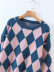 new check round neck pullover sweater  NSLD11688