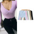 autumn slim solid color bottoming shirt  NSLD11716