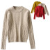 Fashion twist knit round neck sweater NSLD11728