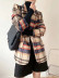 autumn and winter color contrast plaid woolen suit NSLD11747