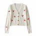fashion cherry embroidery short sweater NSLD11792