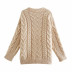 retro twist solid color pullover knit top  NSLD11850