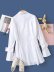 White pleated irregular shirt dress skirt NSAM11870
