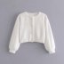 round neck button fluffy knitted cardigan NSAM11965