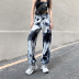 new women s letter printing ink tie-dye loose all-match casual pants NSLQ12169