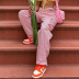 fashion casual women s pink overalls  NSLQ12206