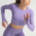 jacquard seamless quick-drying long-sleeved gradient sports yoga clothing  NSNS12253