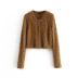 faux fur buttoned knitted cardigan NSAM12270