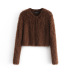 faux fur buttoned knitted cardigan NSAM12270