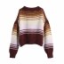 Casual loose drop shoulder striped sweater  NSAM12272