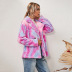 printing plush long-sleeved double-breasted jacket NSKX12288