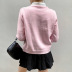 autumn pink diamond pattern pullover sweater  NSLQ12375