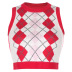 diamond grid printing all-match sleeveless woolen vest  NSLQ12393