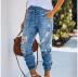 Elastic Waist Slimming Loose Jeans NSYF12439