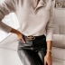 long-sleeved button-decorated solid color bottoming shirt NSYF12443