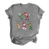 Christmas snowman print short-sleeved T-shirt  NSYF12447