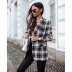 long-sleeved double-breasted suit plaid jacket NSYF12460