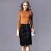 Extra Large Black Long Denim Skirt  NSDT12502