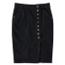 Extra Large Black Long Denim Skirt  NSDT12502