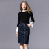extra large size buttoned bust  bag hip denim skirt NSDT12505