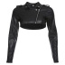 fashion lapel zipper leather jacket NSLQ12717