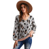 autumn new loose leopard pattern v-neck pullover sweater  NSSI12828
