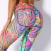 printing high waist hip stitching stretch yoga pants  NSLX12874
