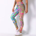 printing high waist hip stitching stretch yoga pants  NSLX12874