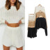 casual all-match fashion knit sweater top loose shorts suit NSLD13145