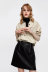 short black high waist double zipper PU skirt  NSAM13175