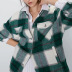 casual fashion all-match color contrast plaid tweed shirt NSLD13682