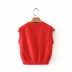 contrast color plaid knitted vest  NSLD13698