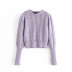 retro metal color decorative knitted sweater NSLD13762