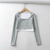 Fashion contrast color fake two-piece long-sleeved T-shirt  NSLD13789