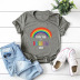 cute letters rainbow cotton short-sleeved t-shirt  NSSN13836