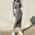 Women s autumn and winter thickened long-sleeved t-shirt skirt casual suit NSAC13900