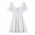 retro sweetheart neck white lace dress NSAC13908