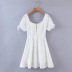 retro sweetheart neck white lace dress NSAC13908