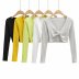 Sexy Long-Sleeved Solid Color T-Shirt NSAC13924