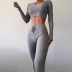 autumn new knitted sweater slim stretch knitted trousers casual suit  NSAC13933