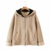 Faux lamb wool thick warm hooded coat NSAC13949
