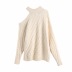 Hollow design eight-strand knitted sweater NSAC13951