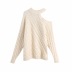 Hollow design eight-strand knitted sweater NSAC13951