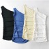 sexy one-shoulder bodycon fold dress  NSAC13952