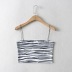 zebra pattern thin sling short sports vest  NSAC13977