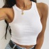 Solid Color Round Neck Slim Stretch Camisole NSAC13979